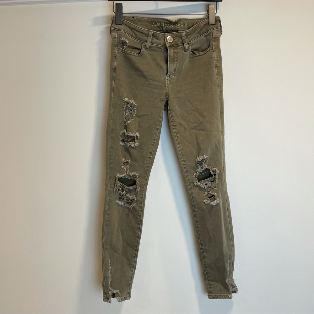 American eagle distressed stretch Jegging Sz 4S